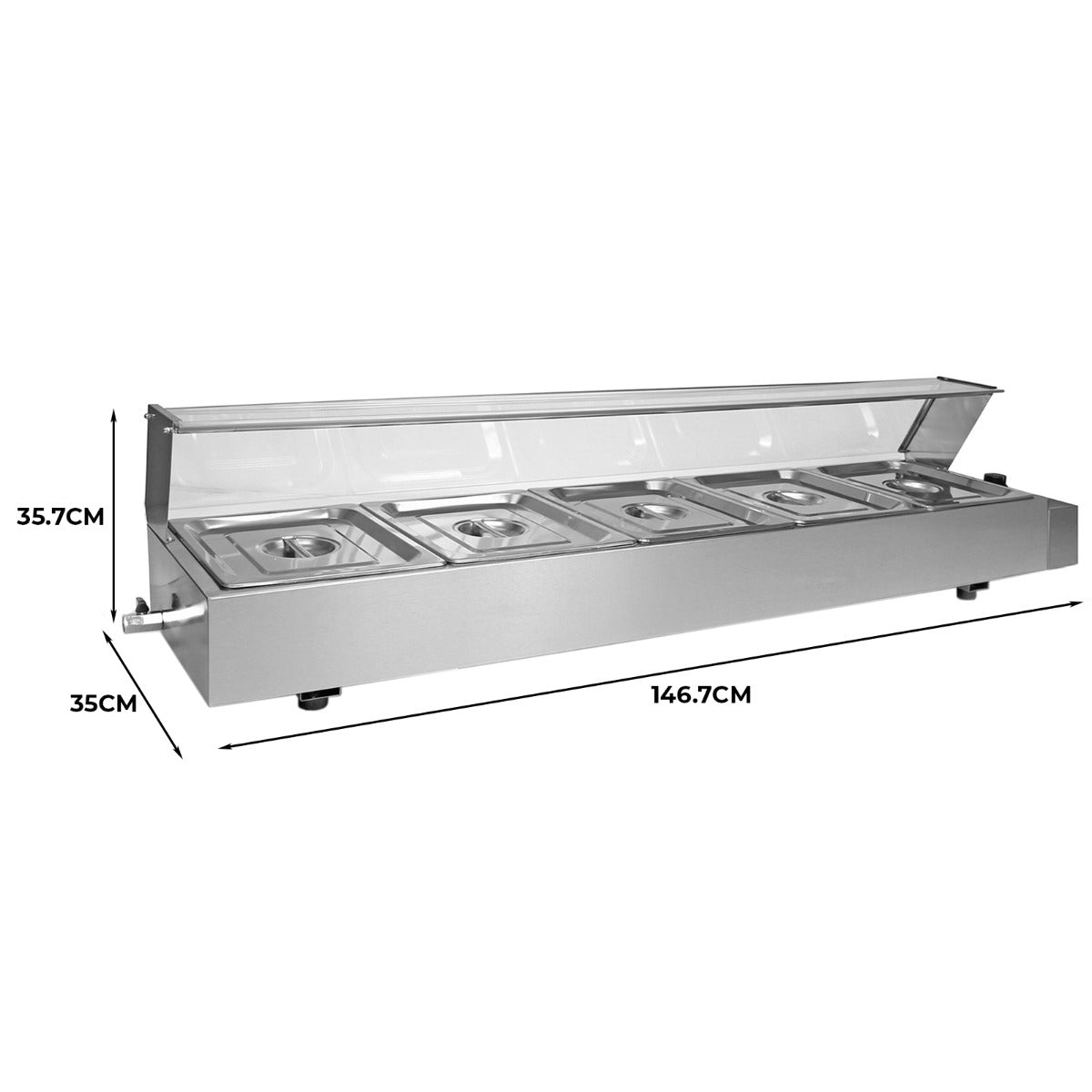 KuKoo 5 Pan Wet Well Bain Marie