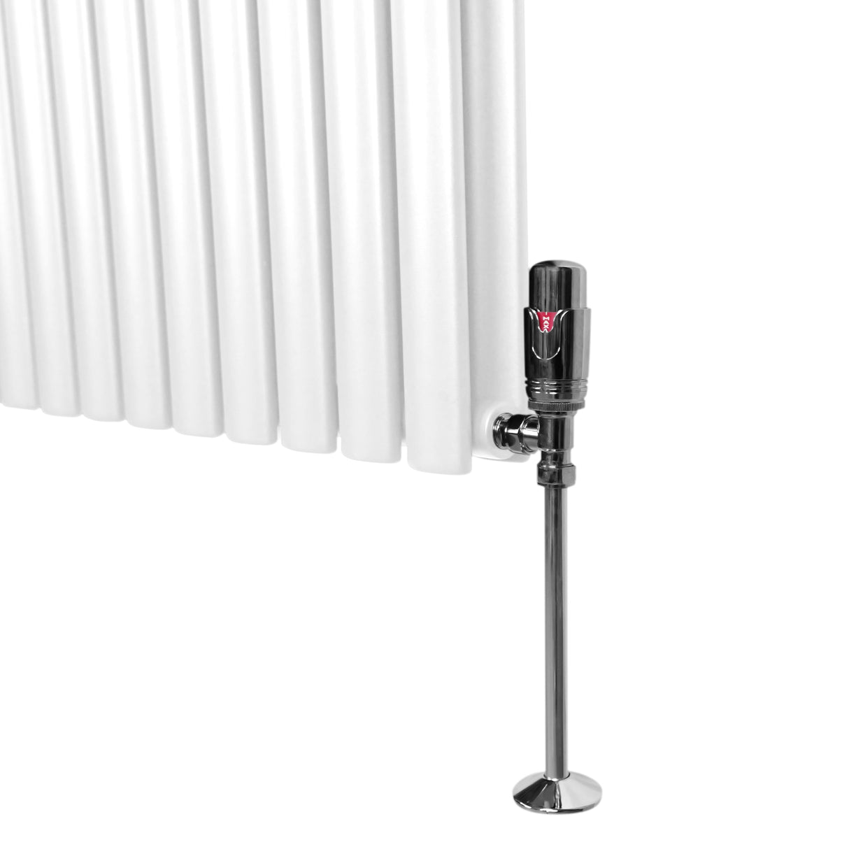 Oval Column Radiator & Valves - 1600mm x 240mm – White
