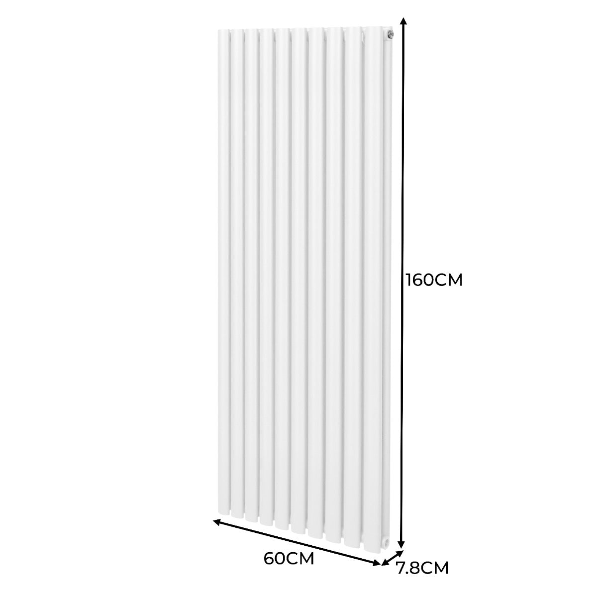 Oval Column Radiator & Valves - 1600mm x 600mm – White