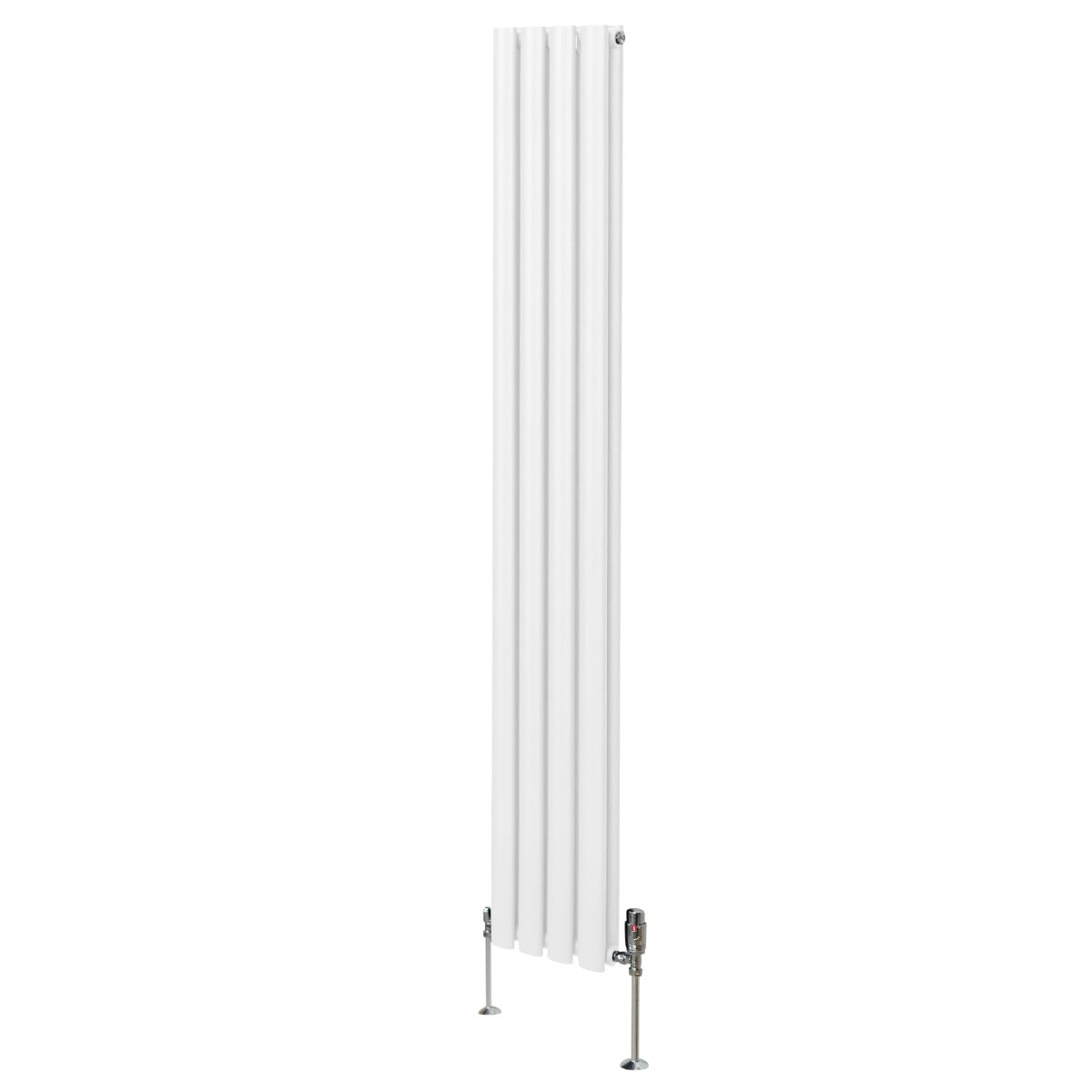 Oval Column Radiator & Valves - 1600mm x 240mm – White