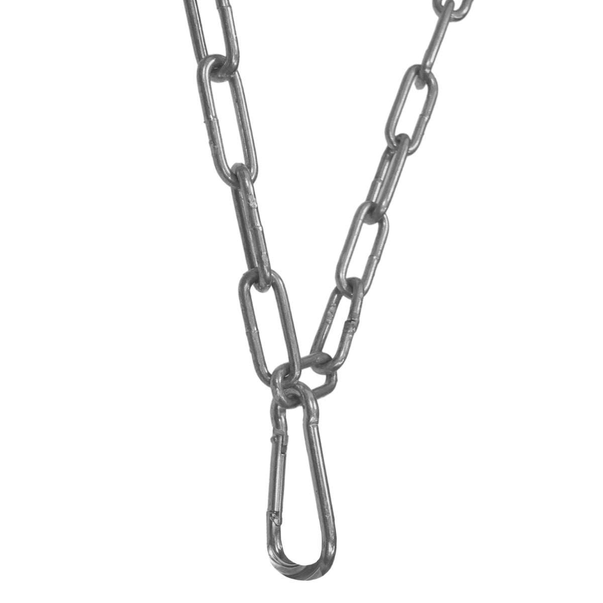 Durable metal chain links in a silver finish, designed for a 1.5m x 1.2m chain drag harrow, showcasing strength and flexibility