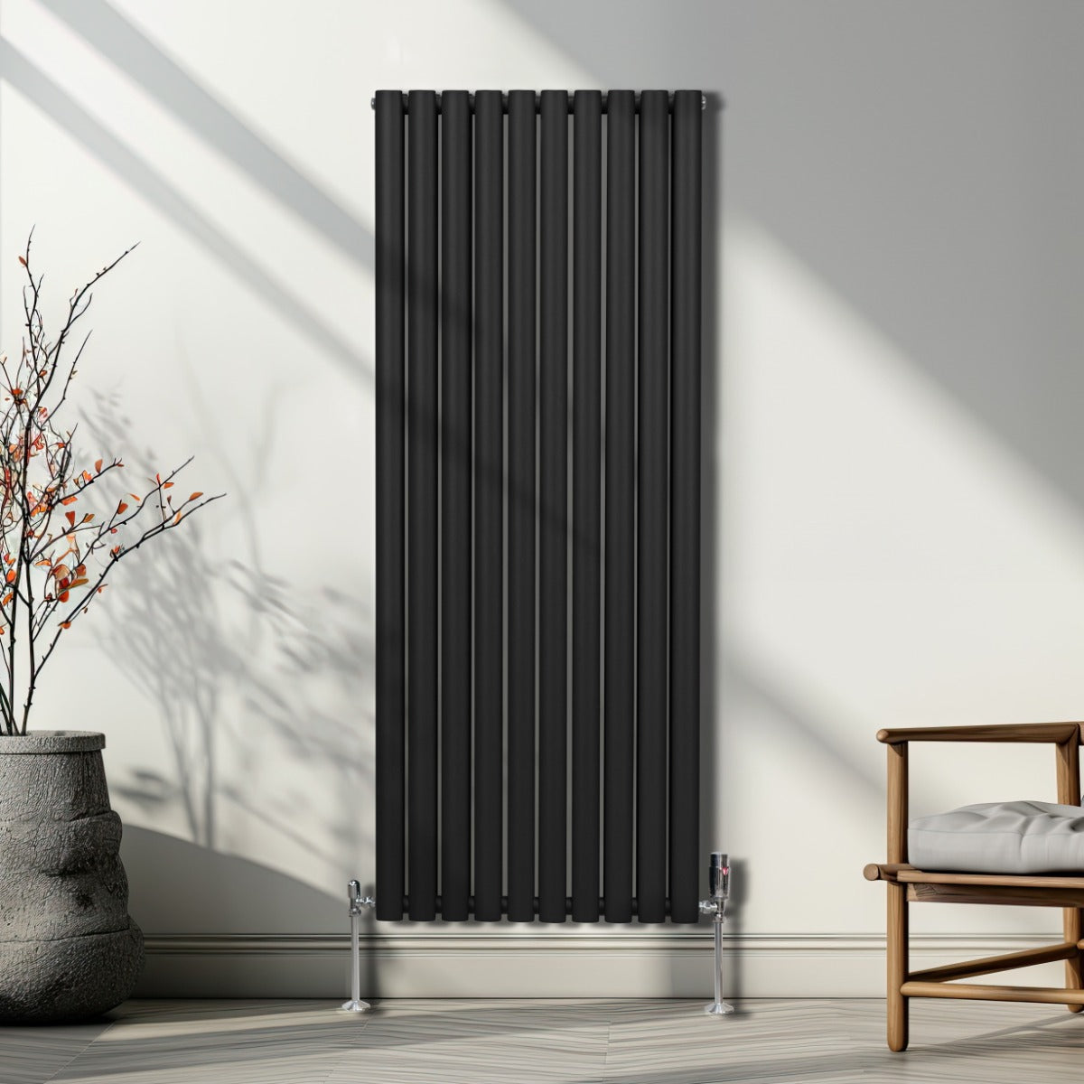 Oval Column Radiator – 1600mm x 600mm – Black