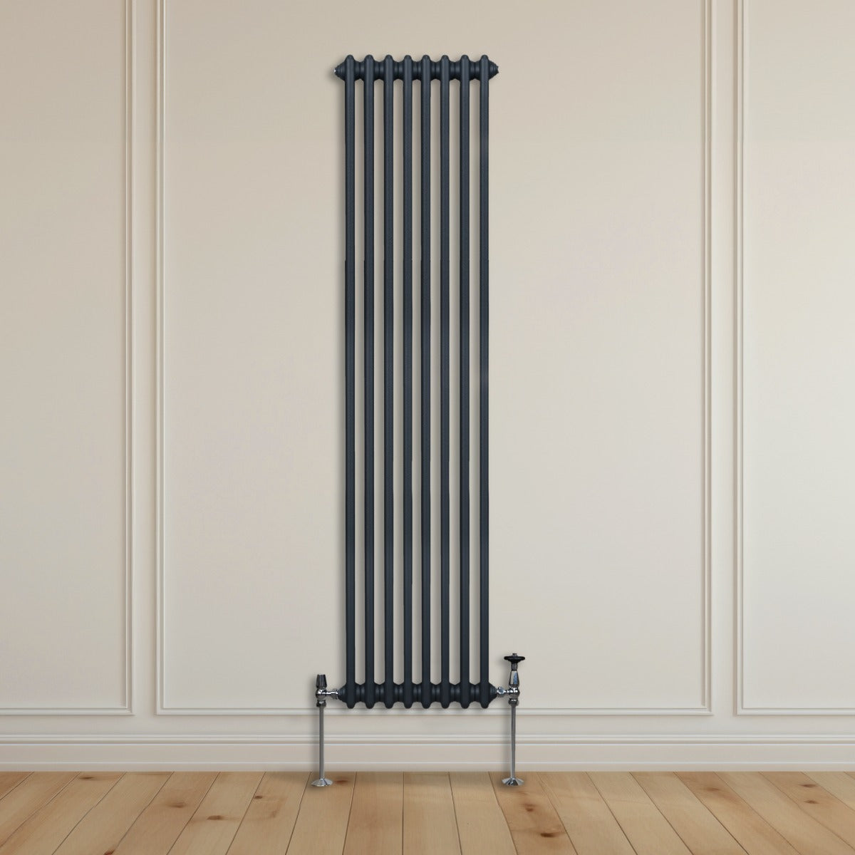 Traditional 2 Column Radiator - 1800 x 382mm - Anthracite Grey
