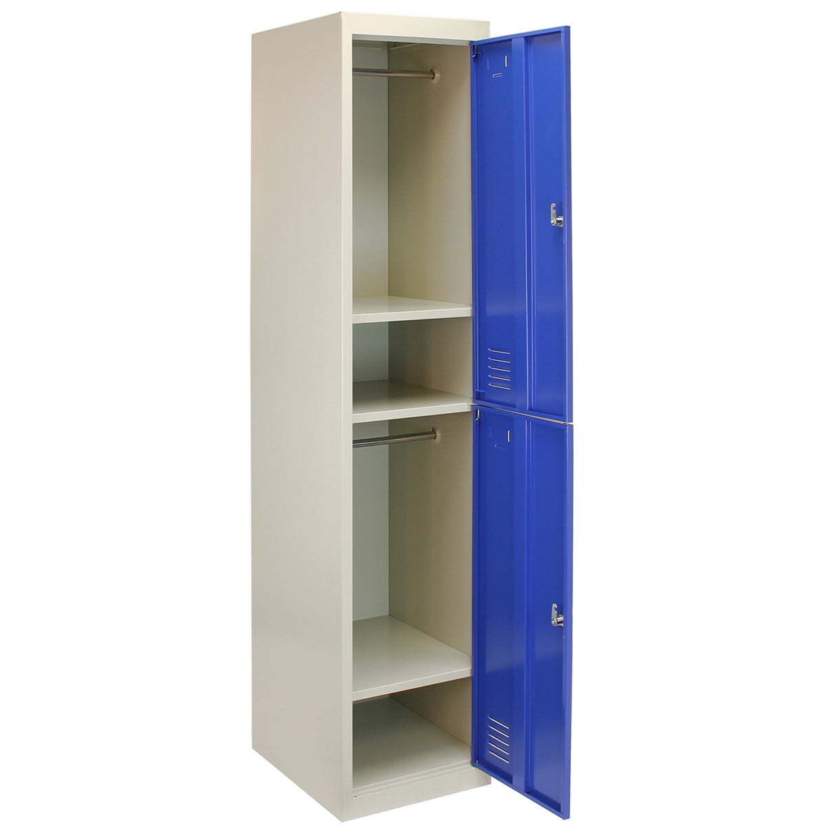Metal Storage Lockers - Two Doors, Flatpacked, Blue