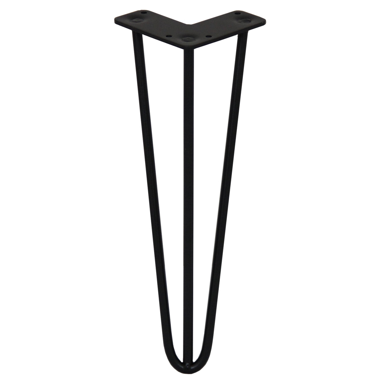 4 x 14" Hairpin Legs - 3 Prong - 10mm - Black