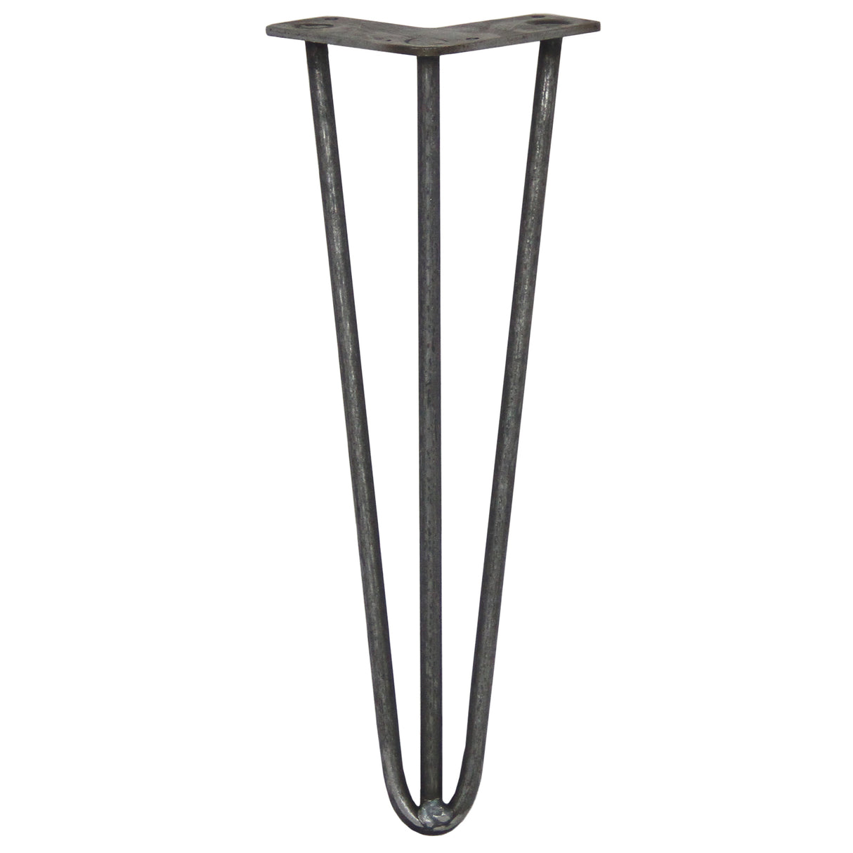 4 x 14" Hairpin Legs - 3 Prong - 10mm - Raw Steel