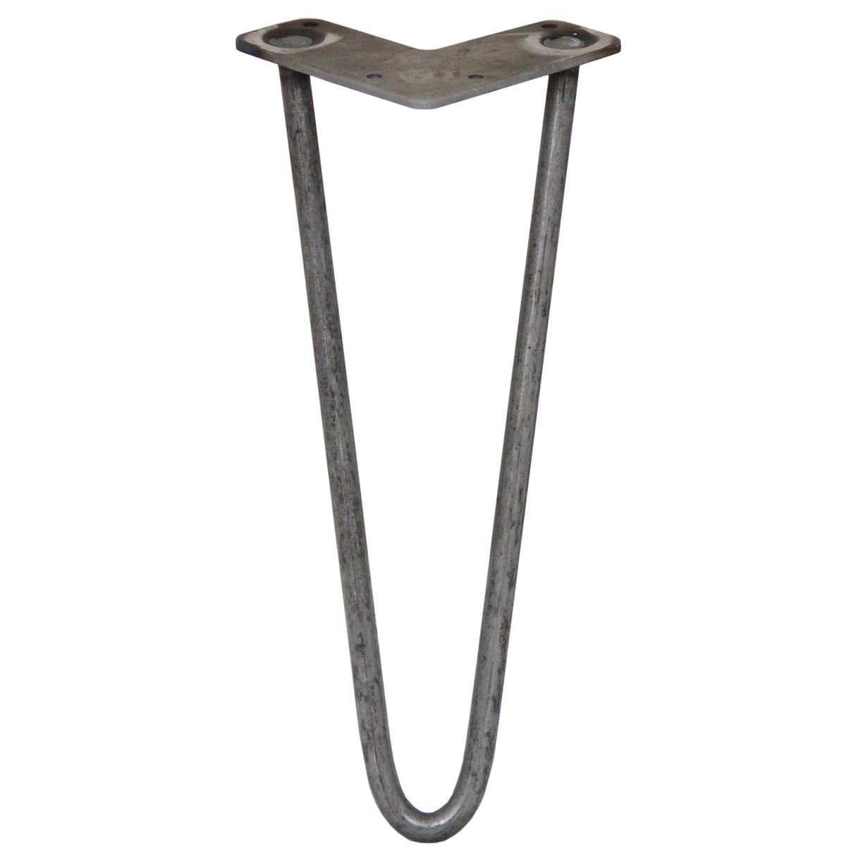 4 x 12" Hairpin Legs - 2 Prong - 12mm - Raw Steel