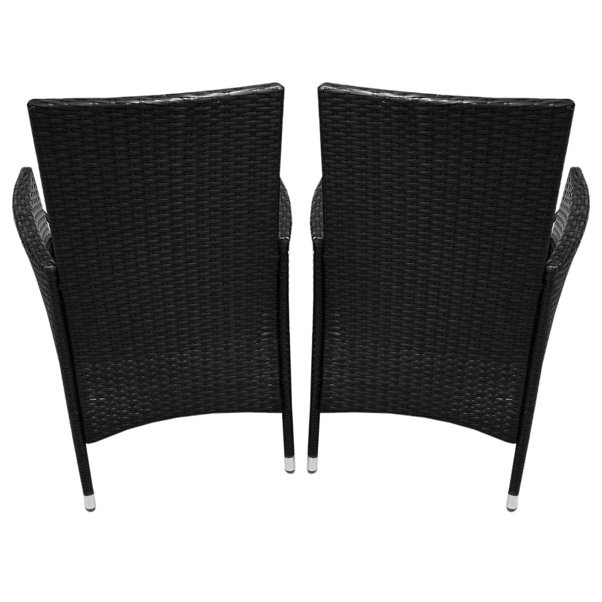Jardí Rattan Bistro Set Black