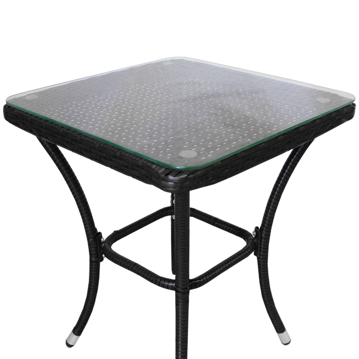 Jardí Rattan Bistro Set Black