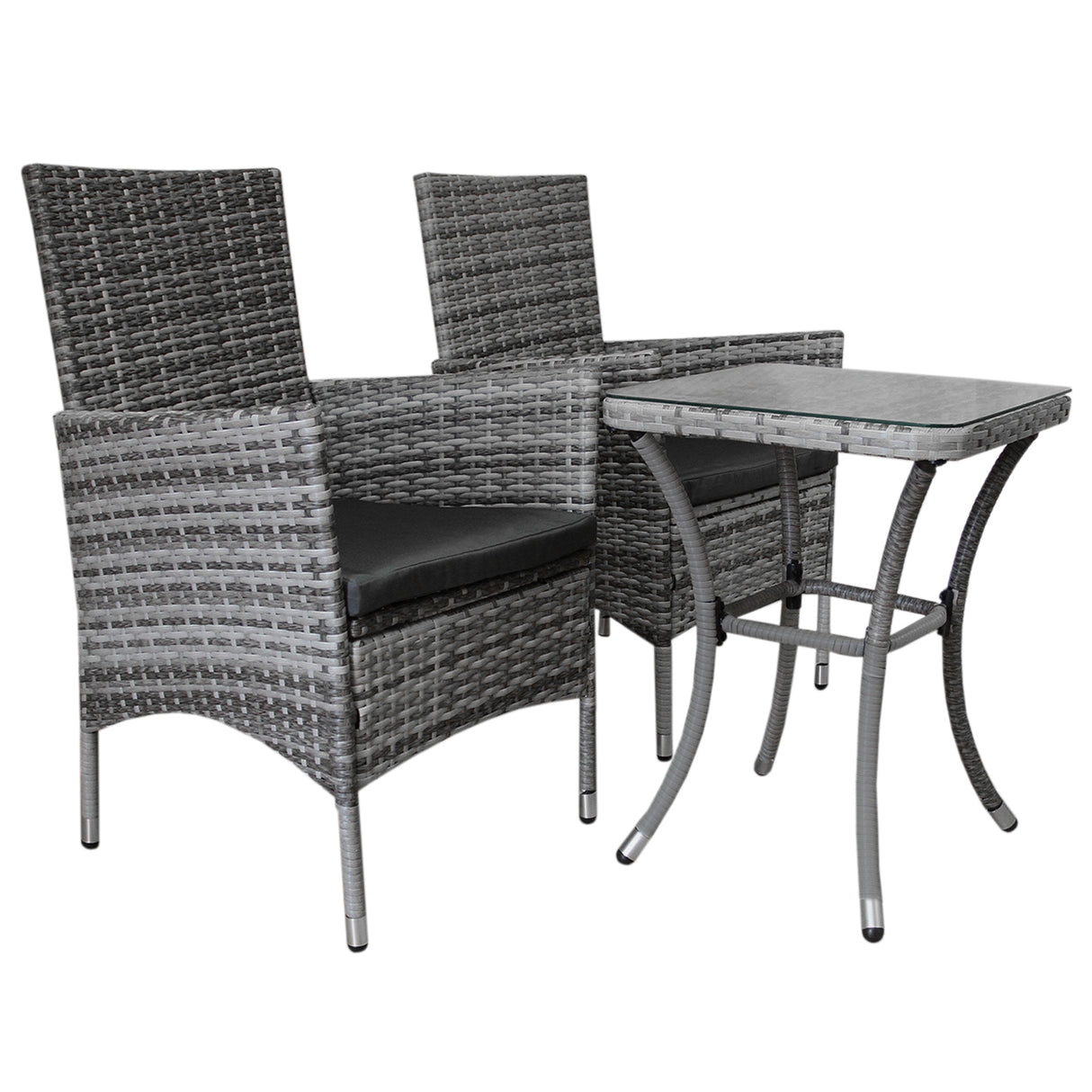 Jardí Rattan Bistro Set Grey