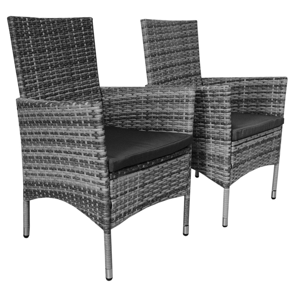 Jardí Rattan Bistro Set Grey