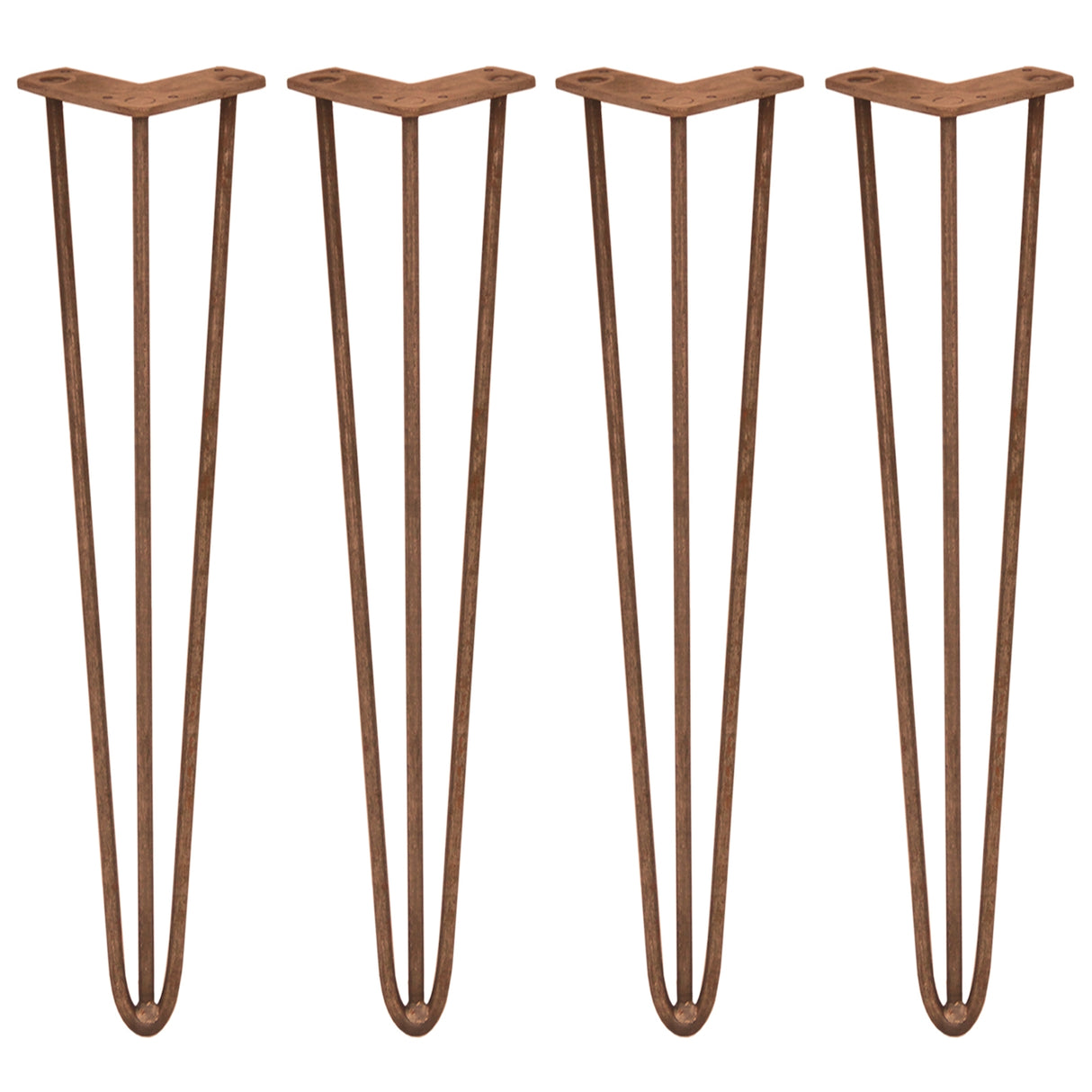 4 x 28" Hairpin Legs - 3 Prong - 10mm - Antique Copper