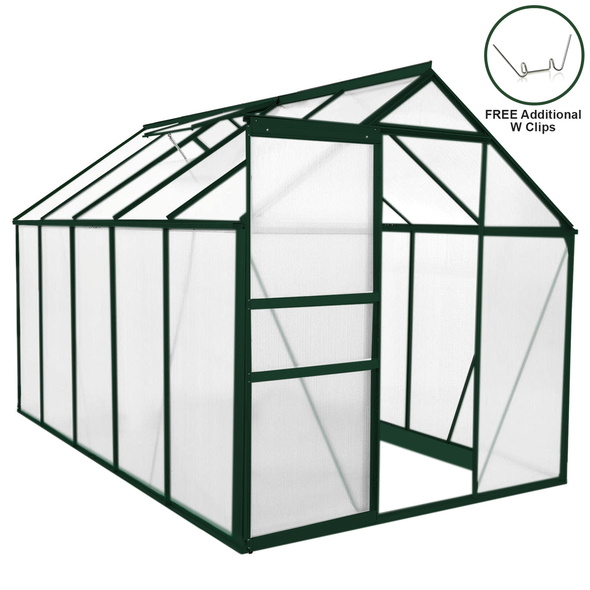 Greenhouse Polycarbonate 6ft x 10ft (Green)
