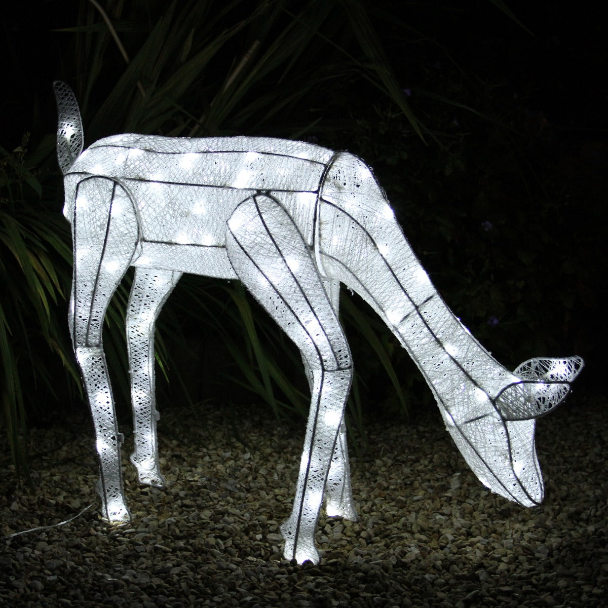 Light Up Reindeer Stag, Doe & Snowman Set