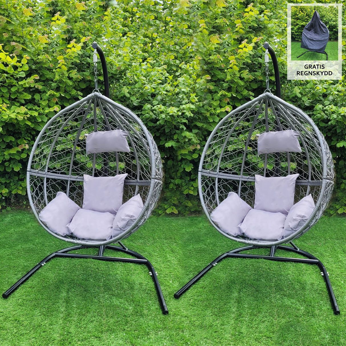 2 Grey Egg Chairs