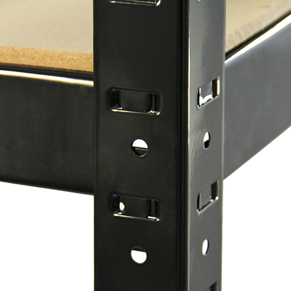 Monster Racking T-Rax Metal Storage Shelves, Black, 90cm W, 45cm D, Set of 3