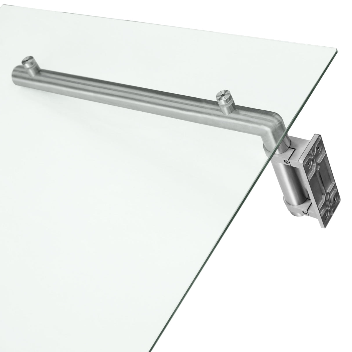 MonsterShop Glass Door Canopy & Brackets, 180cm W, 80cm D