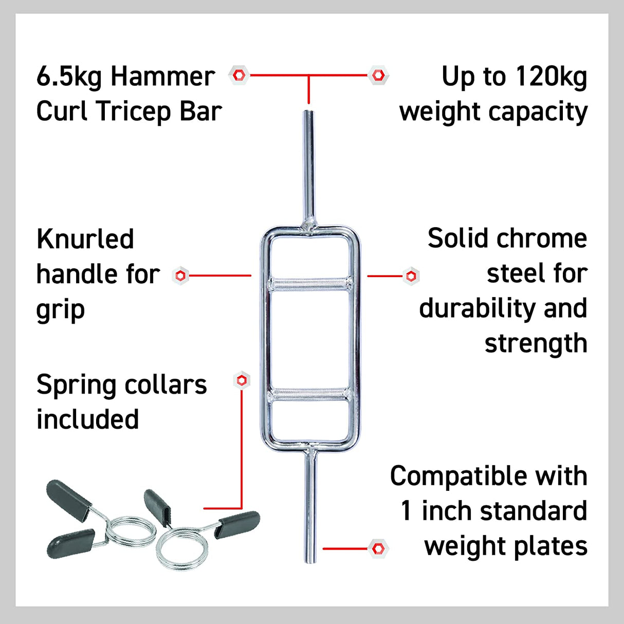 Body Revolution Hammer Curl Bar 1" Standard - Body Revolution