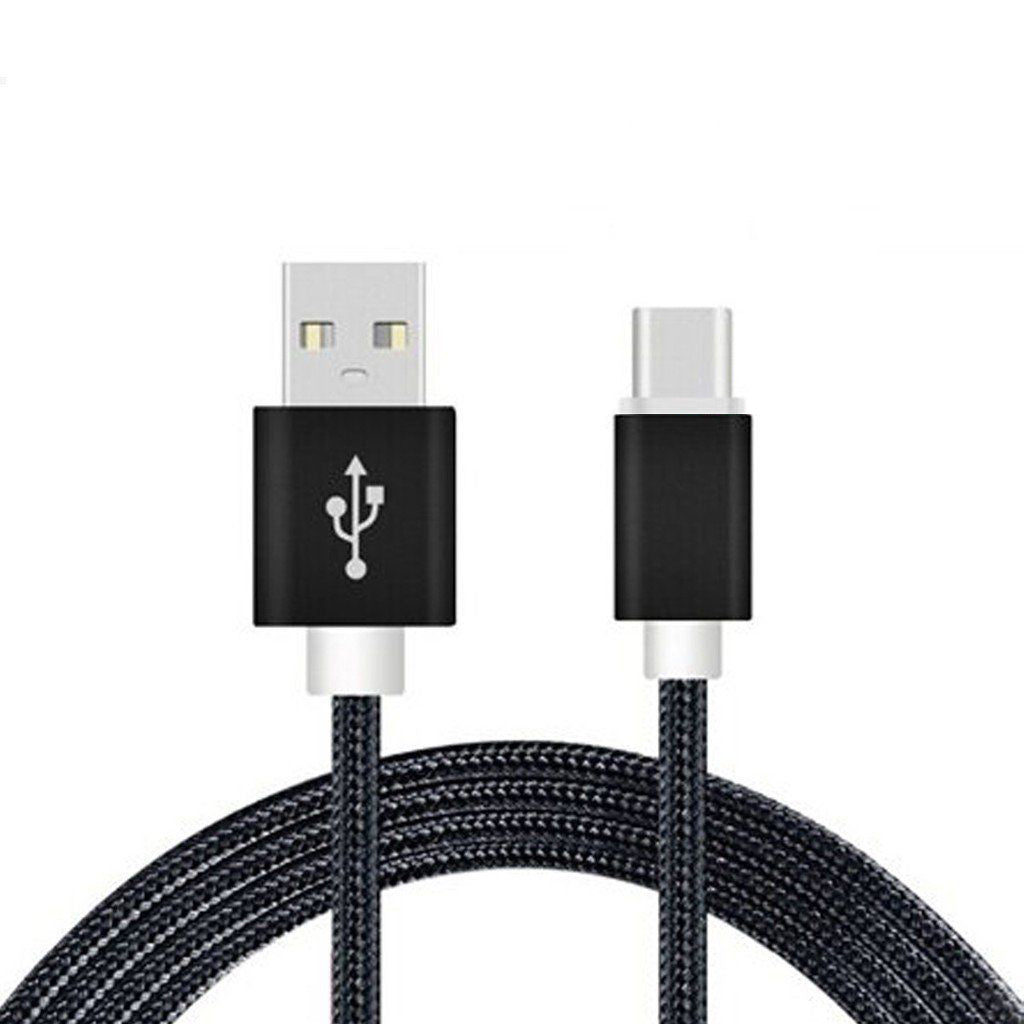 MonsterShop Magnetic USB Type-C Nylon Braided Fast Charging Cable Black