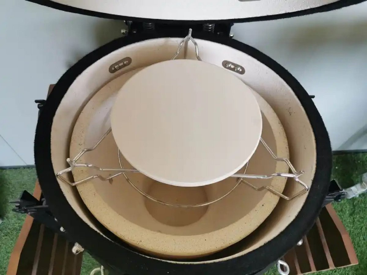 Fresh Grills 3 in 1 Pizza Stone, Elevator and Heat Deflector for Kamado BBQ Ovens - Fresh Grills