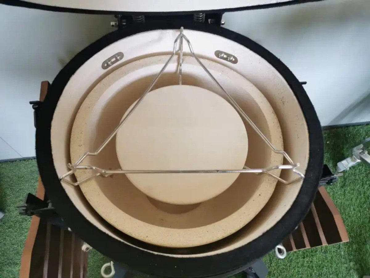 Fresh Grills 3 in 1 Pizza Stone, Elevator and Heat Deflector for Kamado BBQ Ovens - Fresh Grills