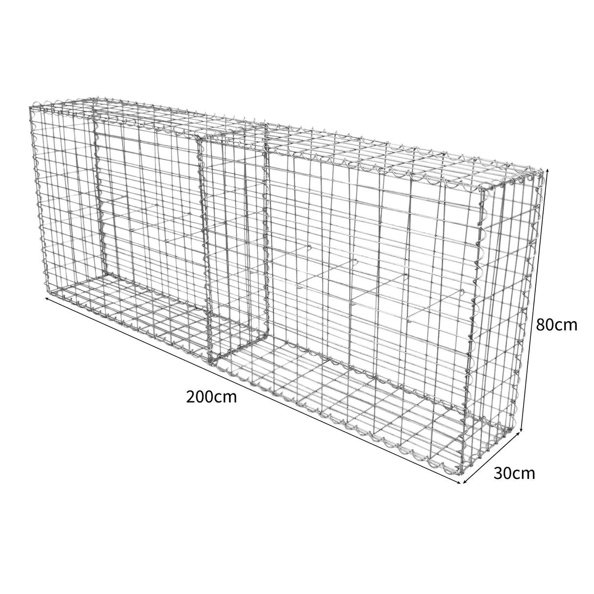 Gabion Baskets 100 x 80 x 30cm / 2 Pack