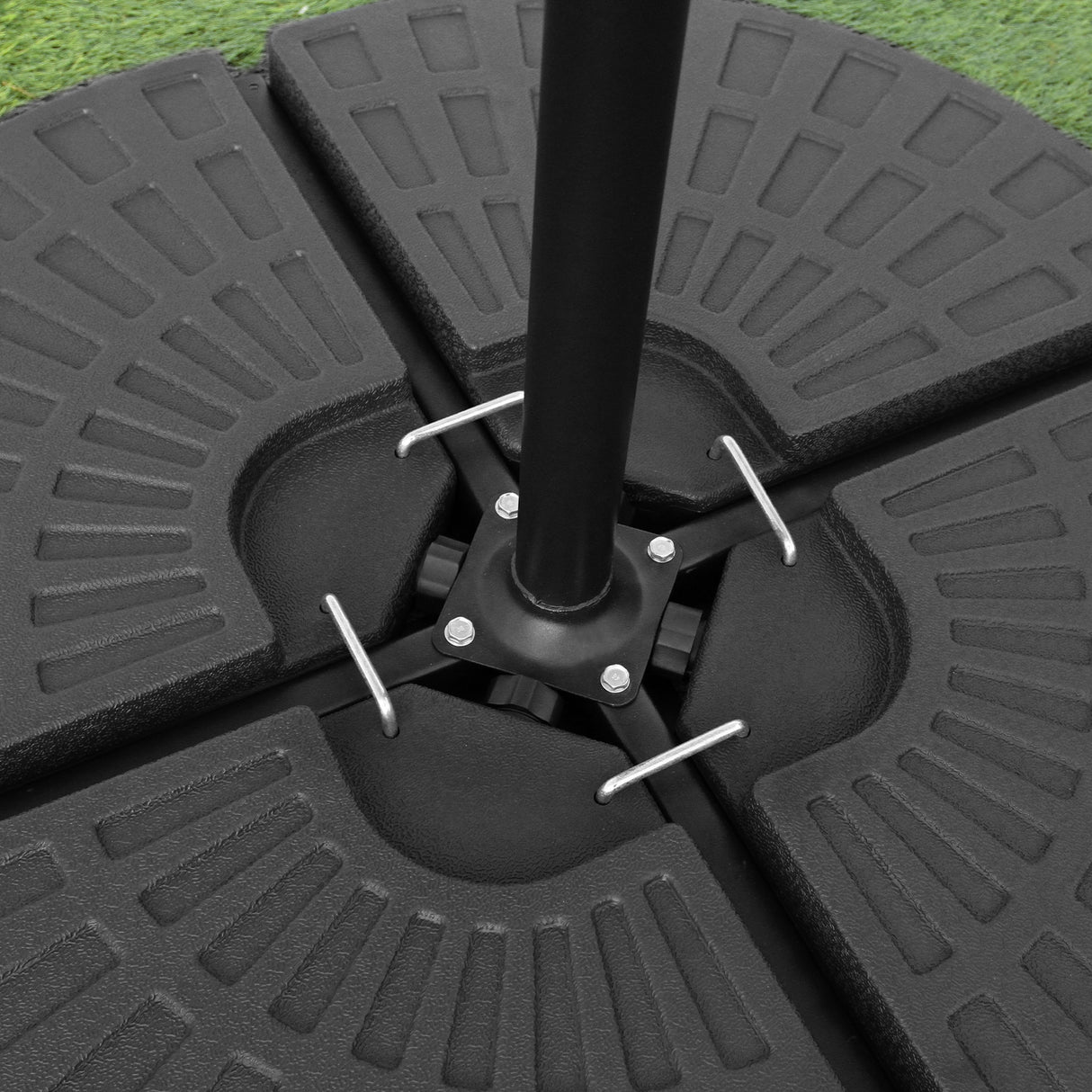 Beige Cantilever Parasol & Fan Base