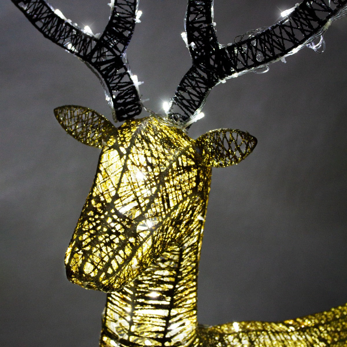 Light up Reindeer Gold Stag & Doe Set