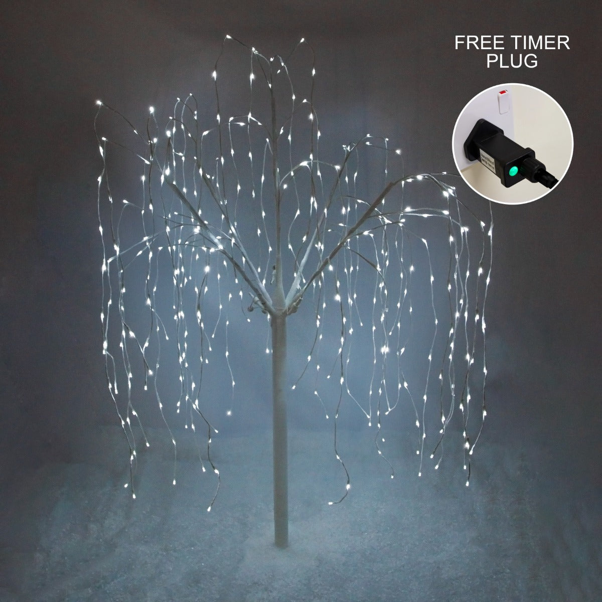 Weeping Willow Tree - 180cm White 400 Cool White LED