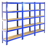 Monster Racking T-Rax Heavy Duty Shelving Units, Blue, 75cm W, 30cm D, Set of 6