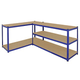 Monster Racking T-Rax 10 x Extra Wide Storage Shelves, Blue, 160cm W, 60cm D