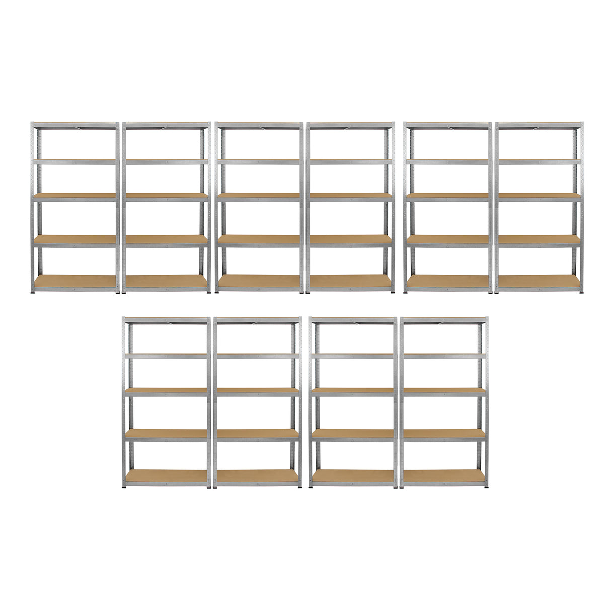 Monster Racking 10 x Galwix Galvanised Steel Shelves, 90cm Wide