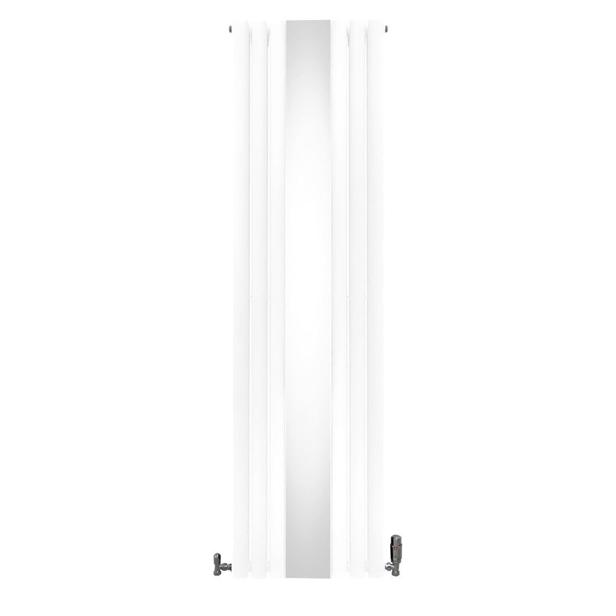 Oval Mirror Radiator & Valves - 1800mm x 500mm - White