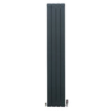 Aluminium Radiator & Valves - 1800mm x 315mm - Anthracite Grey