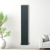 Aluminium Radiator & Valves - 1800mm x 315mm - Anthracite Grey