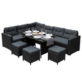 Rattan Corner Set - Black