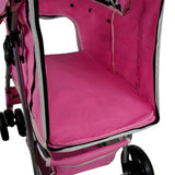 Pet Stroller with Rain Cover – Pink