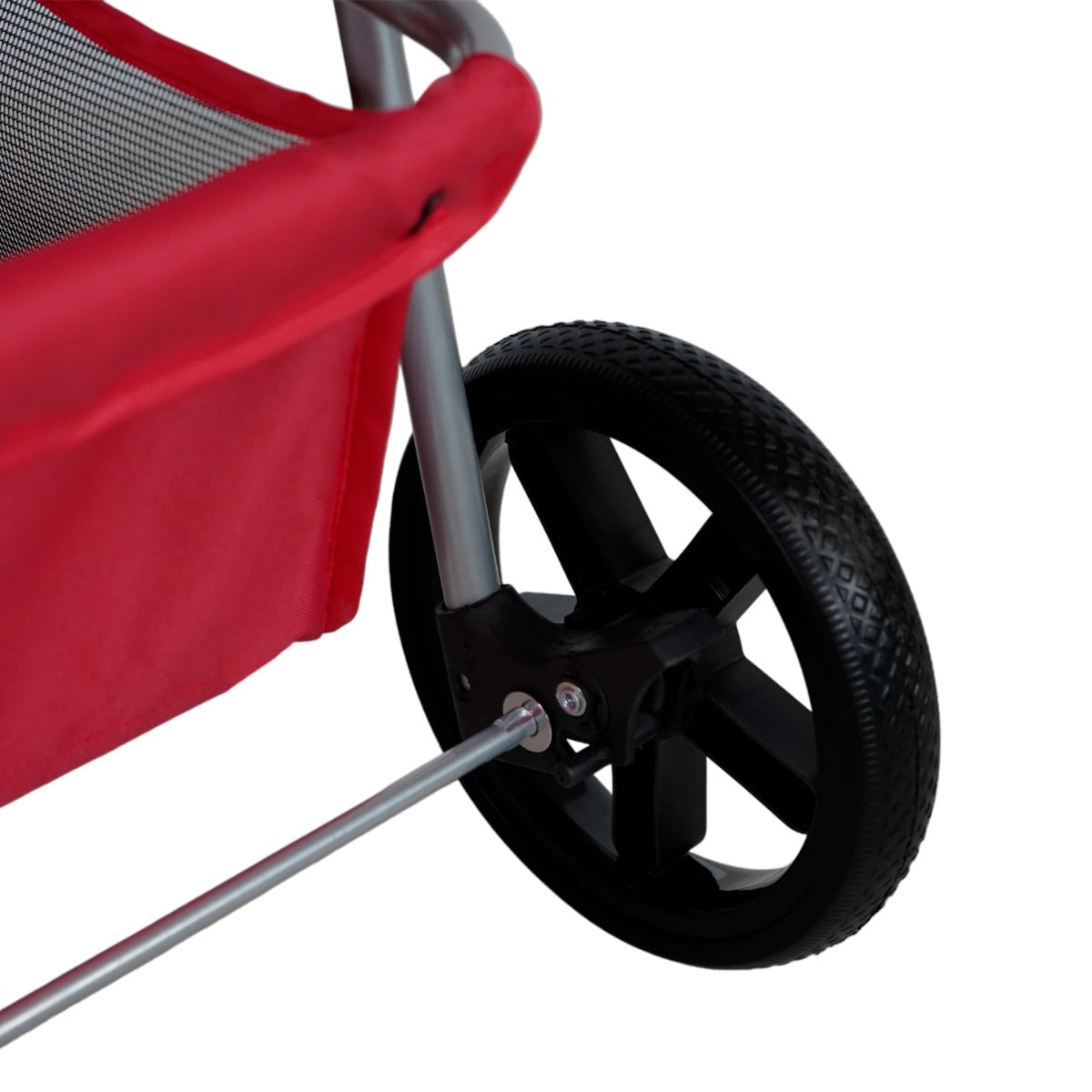 Pet Stroller with Rain Cover – Red