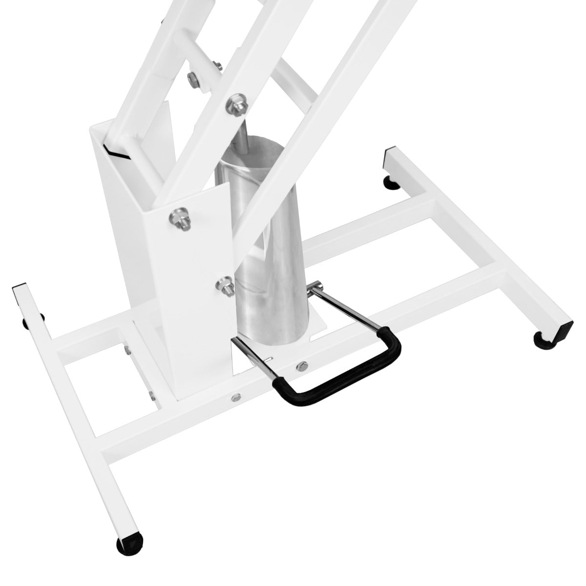 White Hydraulic Grooming Table - Black Table Top