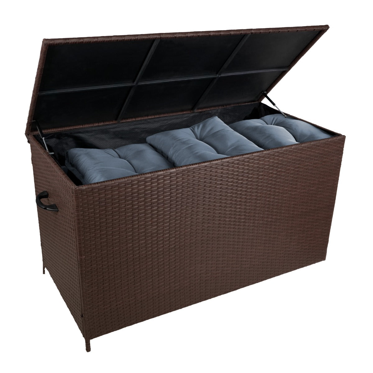 Rattan Corner Set & Cushion Storage Box - Brown