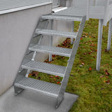 Adjustable 4 Section Galvanised Staircase - 900mm Wide