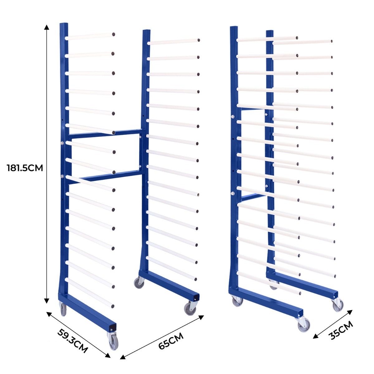 Combi Spray Drying Rack Trolley x 4 & 3 Connectors