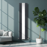 Flat Mirror Radiator - 1800mm x 425mm - Anthracite Grey