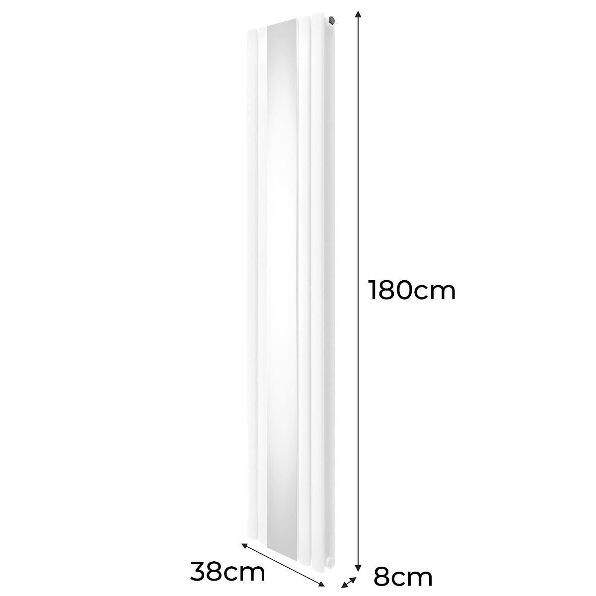 Oval Mirror Radiator - 1800mm x 380mm - White