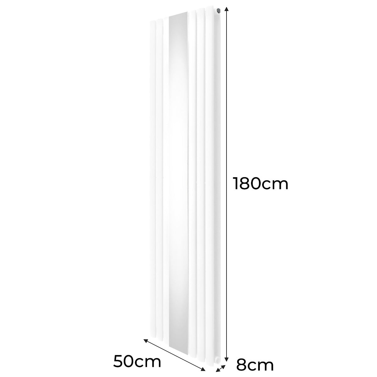 Oval Mirror Radiator - 1800mm x 500mm - White