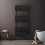 Flat Panel Towel Radiator – 1200mm x 500mm – Black