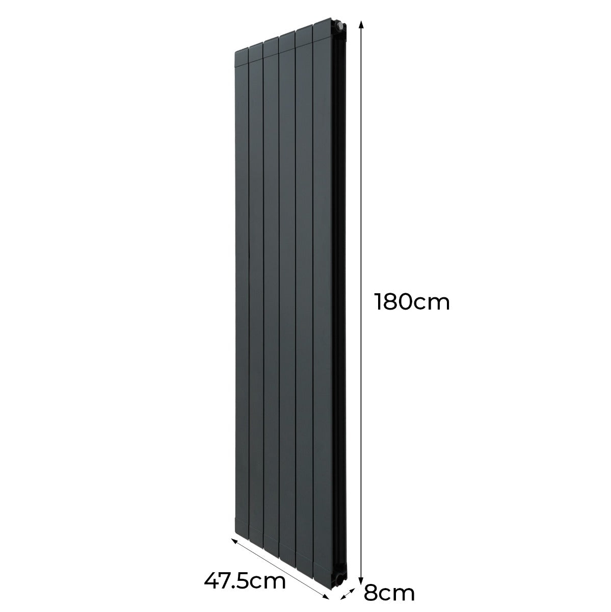 Aluminium Radiator – 1800mm x 475mm – Anthracite Grey