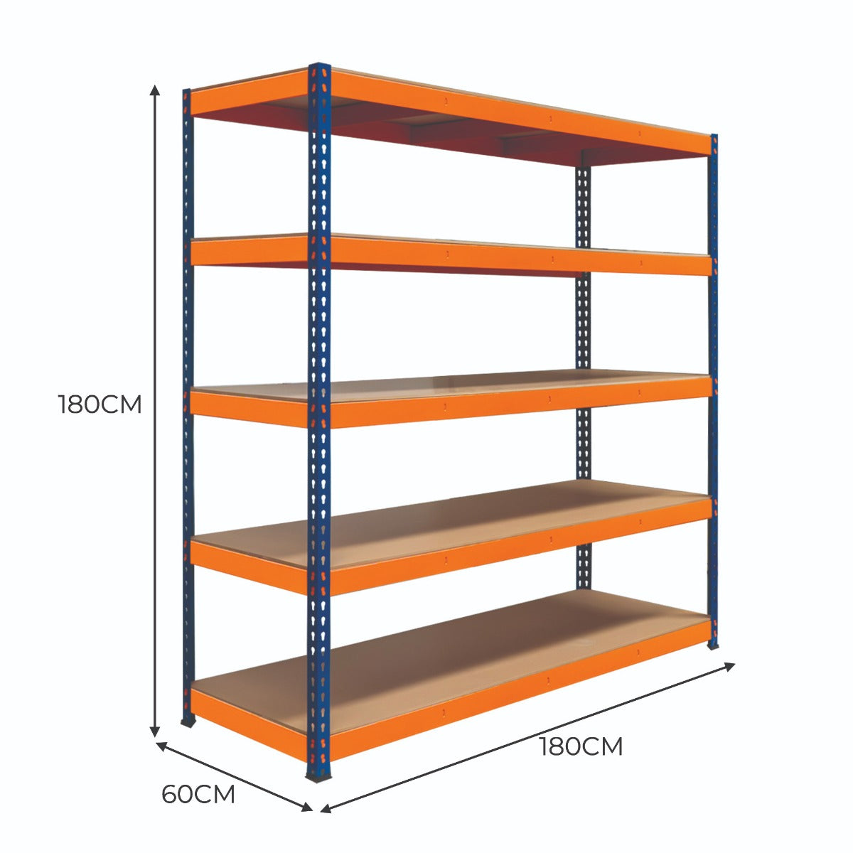 S-Rax 5 Shelf Racking - 180cm x 180cm x 60cm