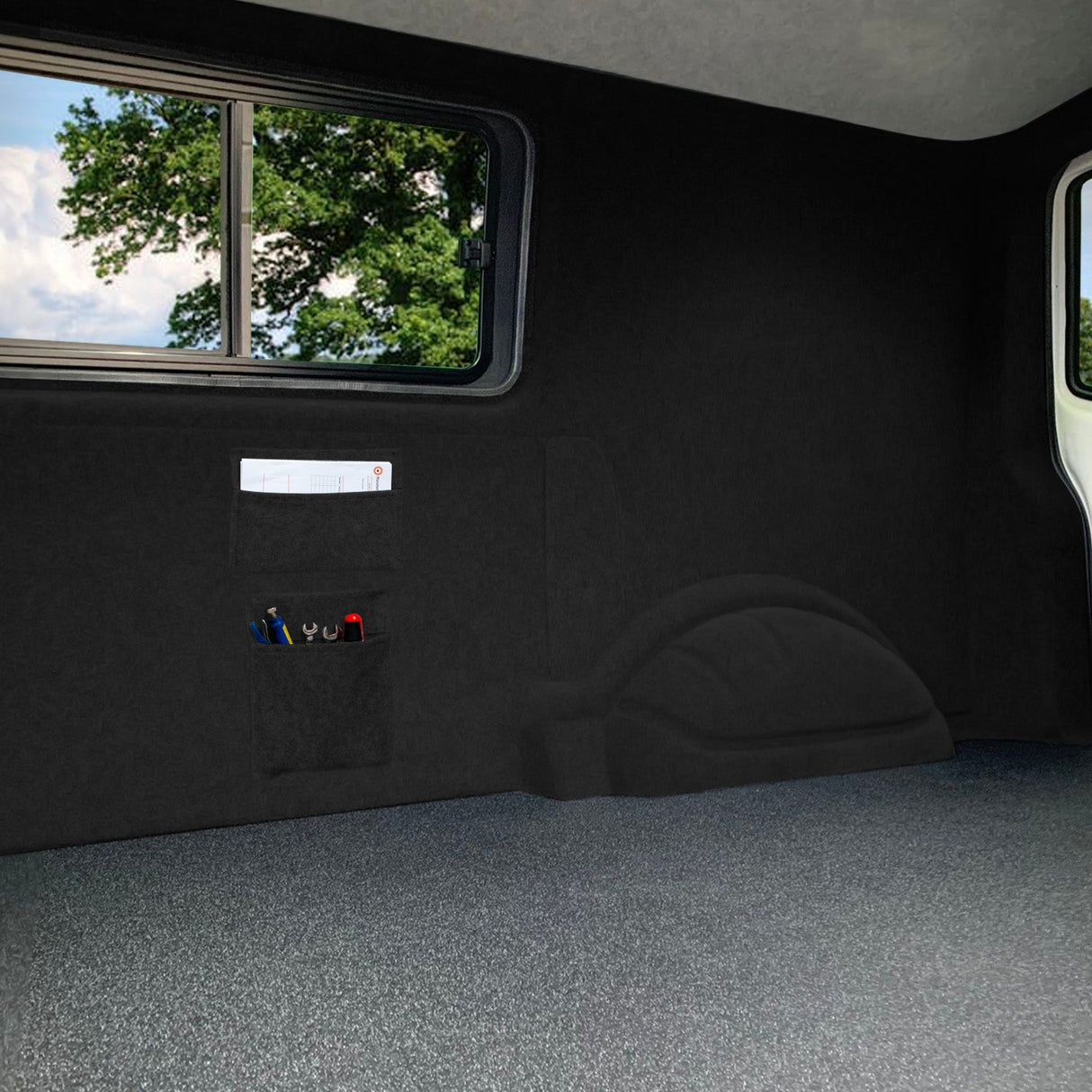 Van Carpet Lining & Storage Pouches - Black