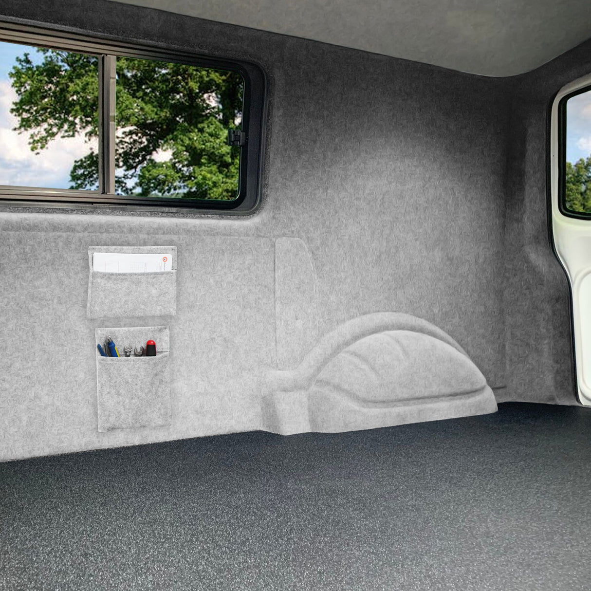 Van Carpet Lining & Storage Pouches - Silver Grey